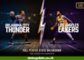 Oklahoma City Thunder vs Lakers Match Player Stats